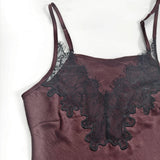 90s Lace Slip Dresses Vintage Silky Deep V-neck Dainty Punk Rock Grunge