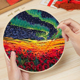 DIY Floral Landscapes Beginner Embroidery Set With Hoop DIY Craft Kits