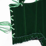 Delphine's Velvet Corset Over Bust Lace Up Boned Bodice 4 Colours