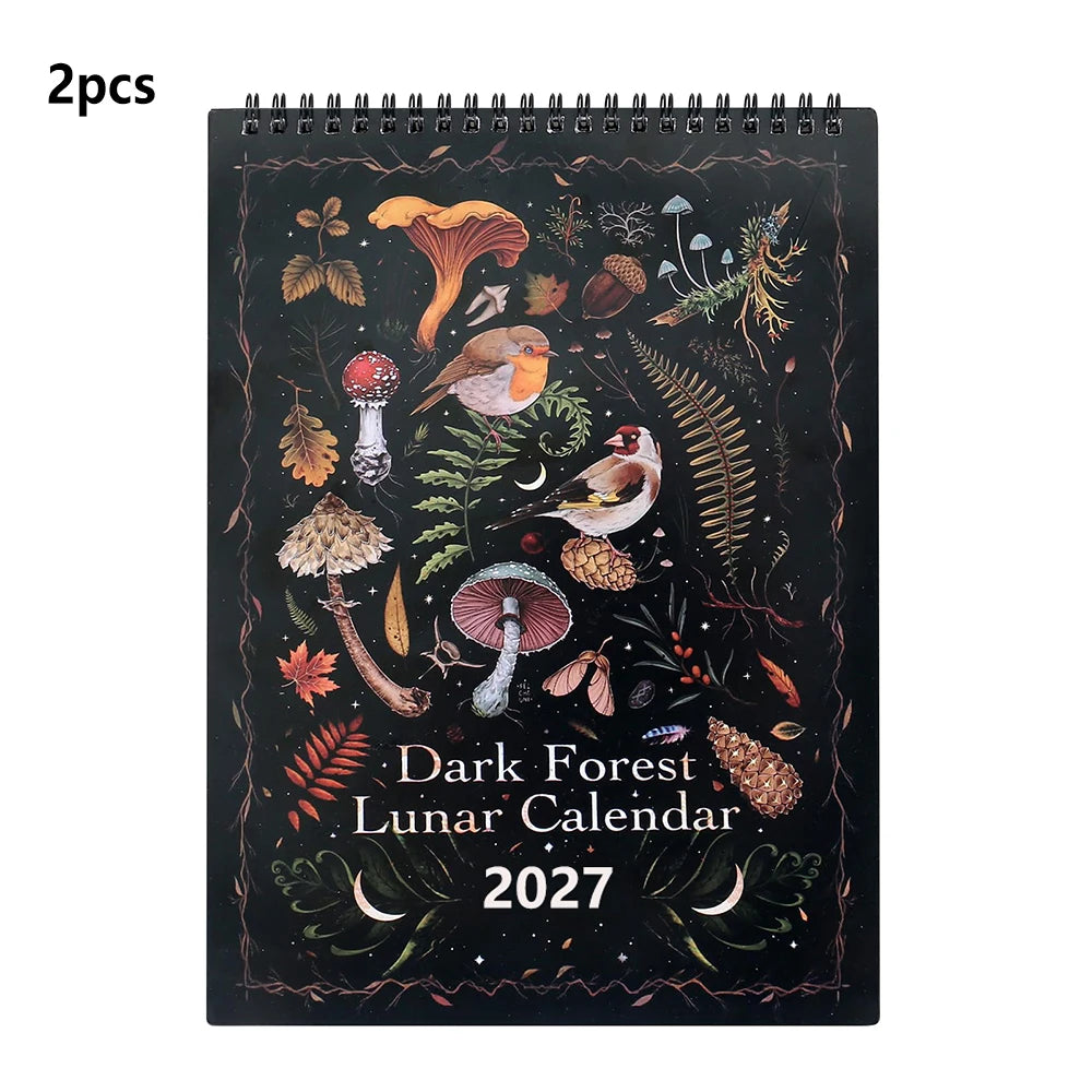 2027 Dark Forest Lunar Wall Calendar 12-Month Moon Phases