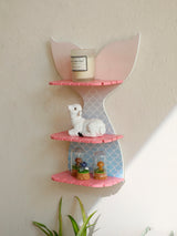 3 Tier Mermaid Tail Wall Floating Wall Shelf Jewellery Hair Accessories Display Shelves