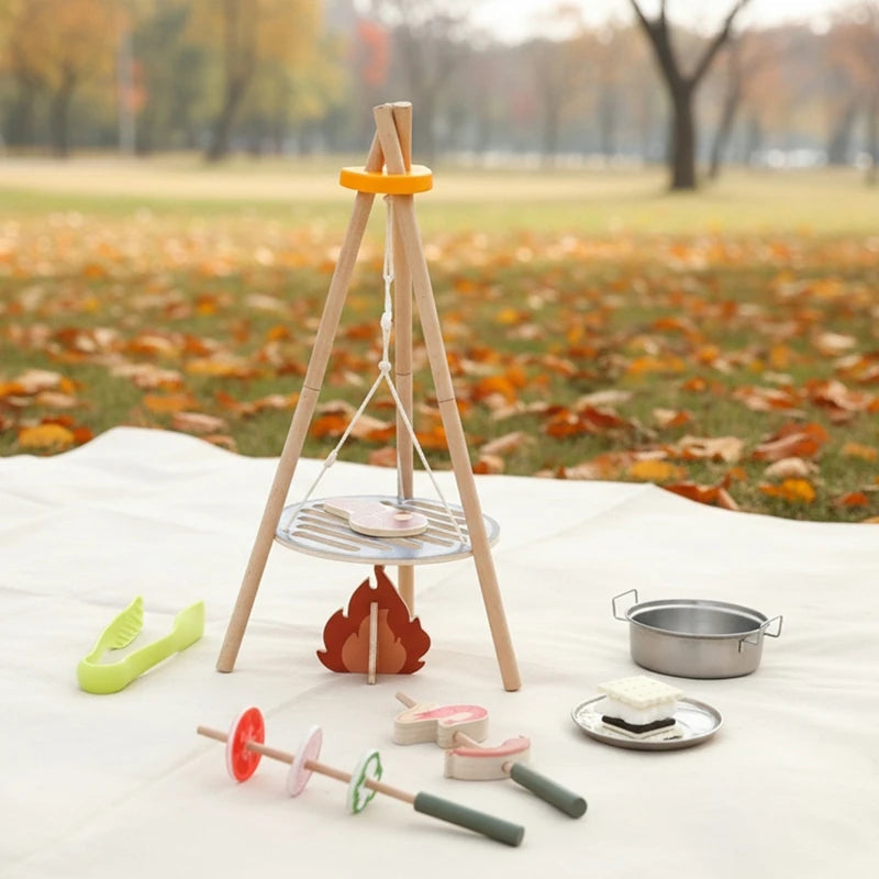 Baby Camping Barbecue Set Toy Role-Playing Camping Scene Immersive Play Gift for Children