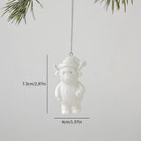 White Ceramic Christmas Tree Ornaments Snowman Reindeer Xmas Hanging Decor