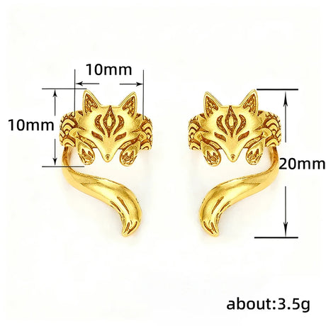 Fox Ear Cuffs Non-piercing Clip Earrings