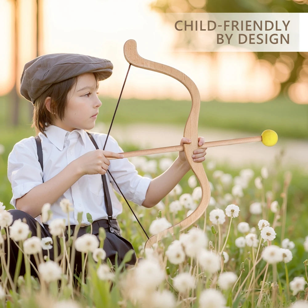 Bow and Arrow Toy Archery Set for Children Montessori Wooden Outdoor Toys Fine Motor Skills
