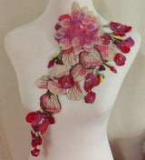 1Pc Large Flower Embroidery Appliqué DIY Clothing Sew On Accessories Patches 56*36cm