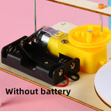 DIY Kids Wooden Electric Spirograph Model Kit Drawing Robot Science Physics Experiment Toy