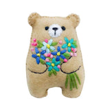 Bouquet Bear Doll Miniature Pocket Hug 5.5*4cm Felt Little Plushie Toy