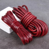 1/2/3/4/5/6/8mm 2 meter Red Coffee Genuine Leather Cord Flat/Round Rope DIY Jewellery Making