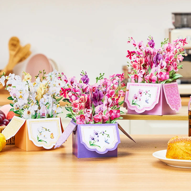 Paper Flower Greeting Card With Envelope 3D Pop-up Box