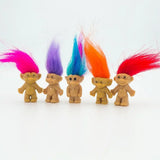 Set of Ten Mini Trolls Dolls Retro Toy Collection Gifts for Kids