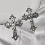2pcs Filigree Victorian Gothic Large Cross Pendants Bat Moth DIY Jewellery Making