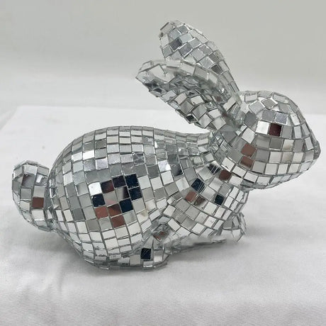 Disco Rabbit Mirror Ball Statue