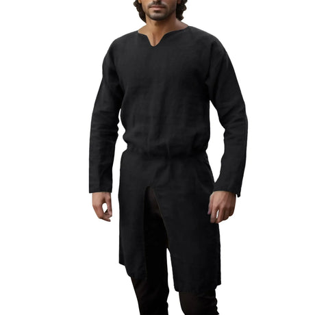 Medieval Renaissance Linen Tunic Long Shirt Knight Vikings Pirate Cosplay Costumes