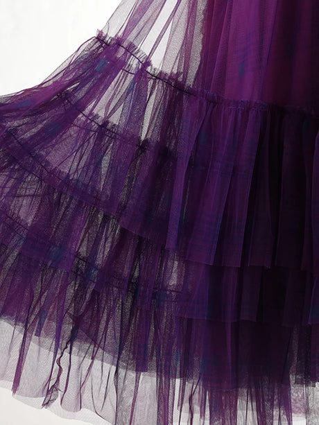 Curious Plaid Ruffle Skirt