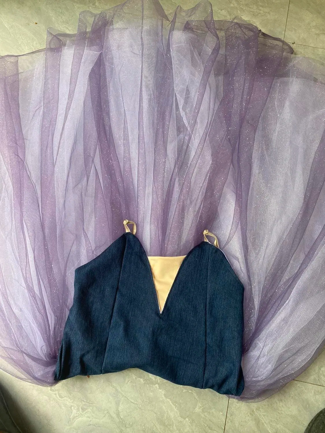 Professional Ballet Long Tutu Dress Purple Dance Performance Competition Costumes