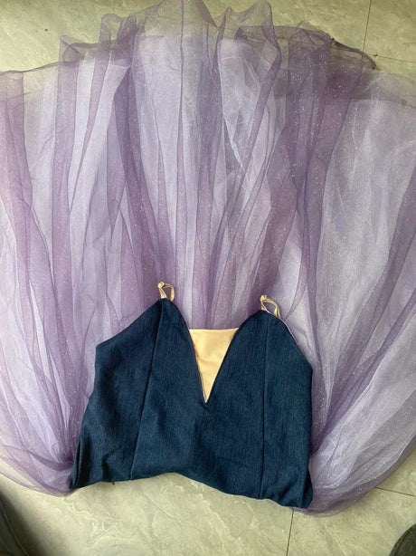 Professional Ballet Long Tutu Dress Purple Dance Performance Competition Costumes