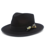 Bowknot Feather Belt Fedora Hats Unisex