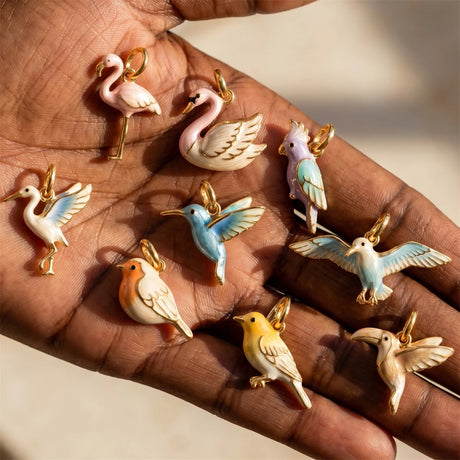 Enamel Bird Pendant Charms Necklace Bracelet DIY Jewellery Making Findings