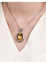 The Eye of Persuasion S925 Sterling Silver Pendant Natural Yellow Crystal