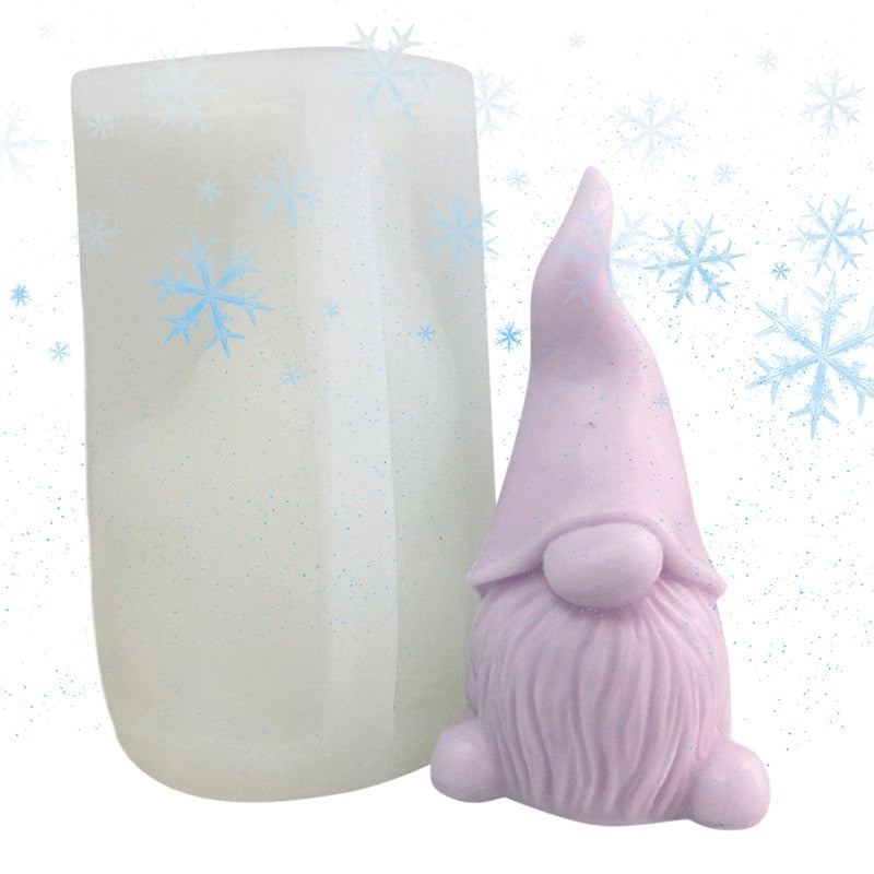 Christmas Gnome Faceless Santa Claus Silicone Mould for DIY Candle Soap Making Chocolate Resin Casting