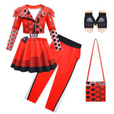Descendants Red Costumes Girl Halloween Costumes The Rise of Red Cosplay Dress  3-12Y