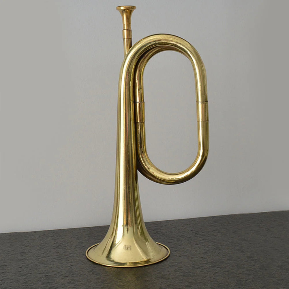 Bugle Trumpet Brass Cavalry Horn with Mouthpiece for School Band Cavalry Military Orchestra Musical Instrument