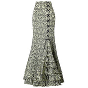 Gothic Long Steampunk Trumpet Skirts