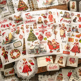 3 Sheet Large Christmas RUB ON Transfer Stickers Junk Journal DIY Scrapbooking Craft Stickers