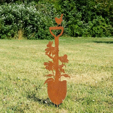 Rusty Garden Spade Silhouette Outdoor Ornaments