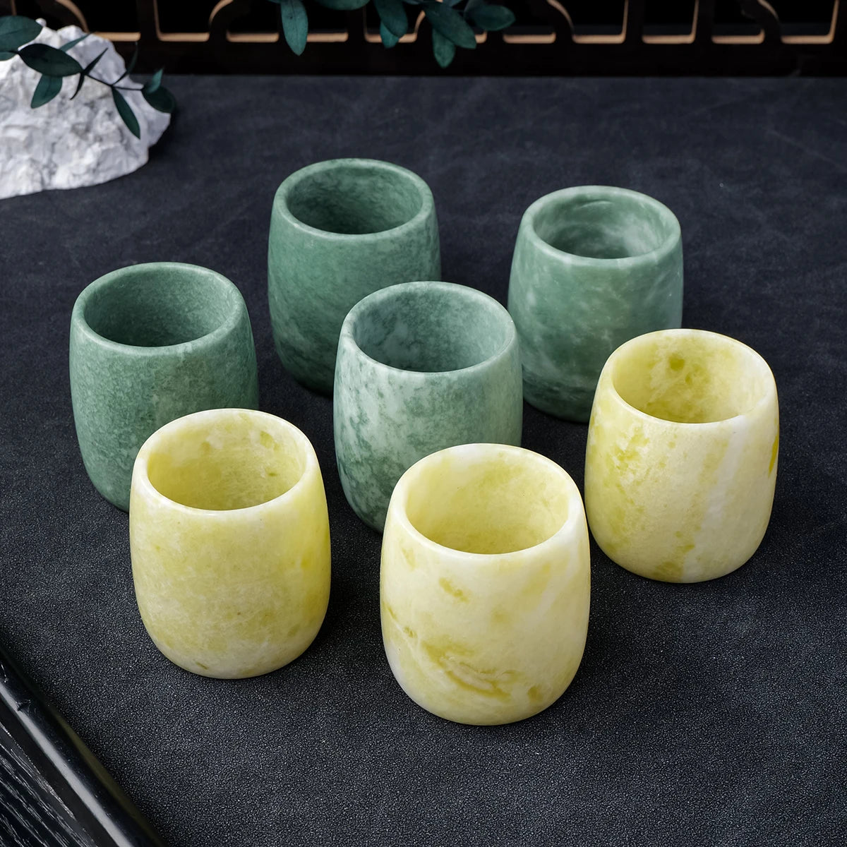 Crystal Healing Jade Drinking Vessel Handmade Folk Art Ornaments
