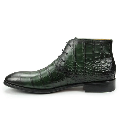 'Gator Men's Ankle Boots Genuine Leather Handmade Dress Shoes
