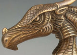 Copper Dragon Head Walking Stick Handle