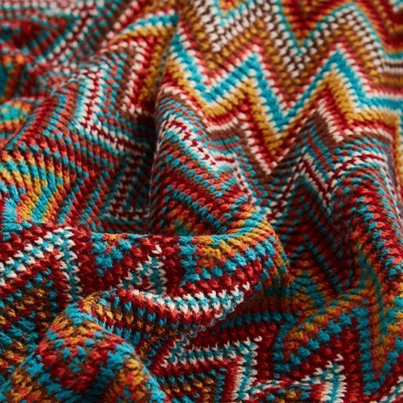 Boho Zig Zag Mexico Baja Blankets