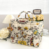 Floral Quilted Fabric Storage Bins with Handles Multi-Compartment Organiser William Morris