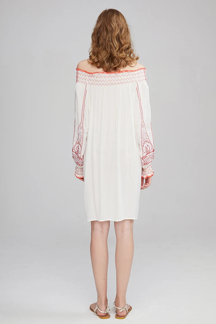 Mirai's Embroidered Boho Dress