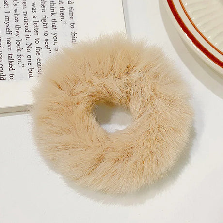 Dopamine Colour Fluffy Scrunchie Hair Bands Ponytail Holder Hair Accessories