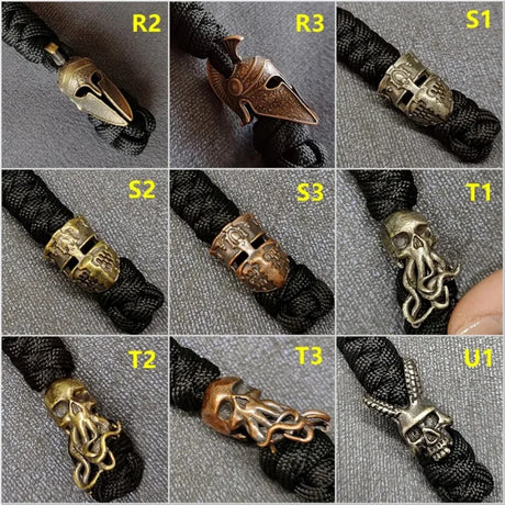 Warriror Helmets Paracord Beads Lanyard Dreadlock Beard Bead