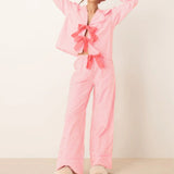 Christmas Pyjamas Big Red Bow 2 Piece PJs Set Sleepwear