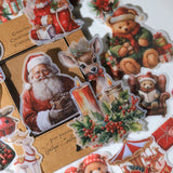 Vintage Christmas RUB ON Transfer Sticker Pack Junk Journal DIY Scrapbooking