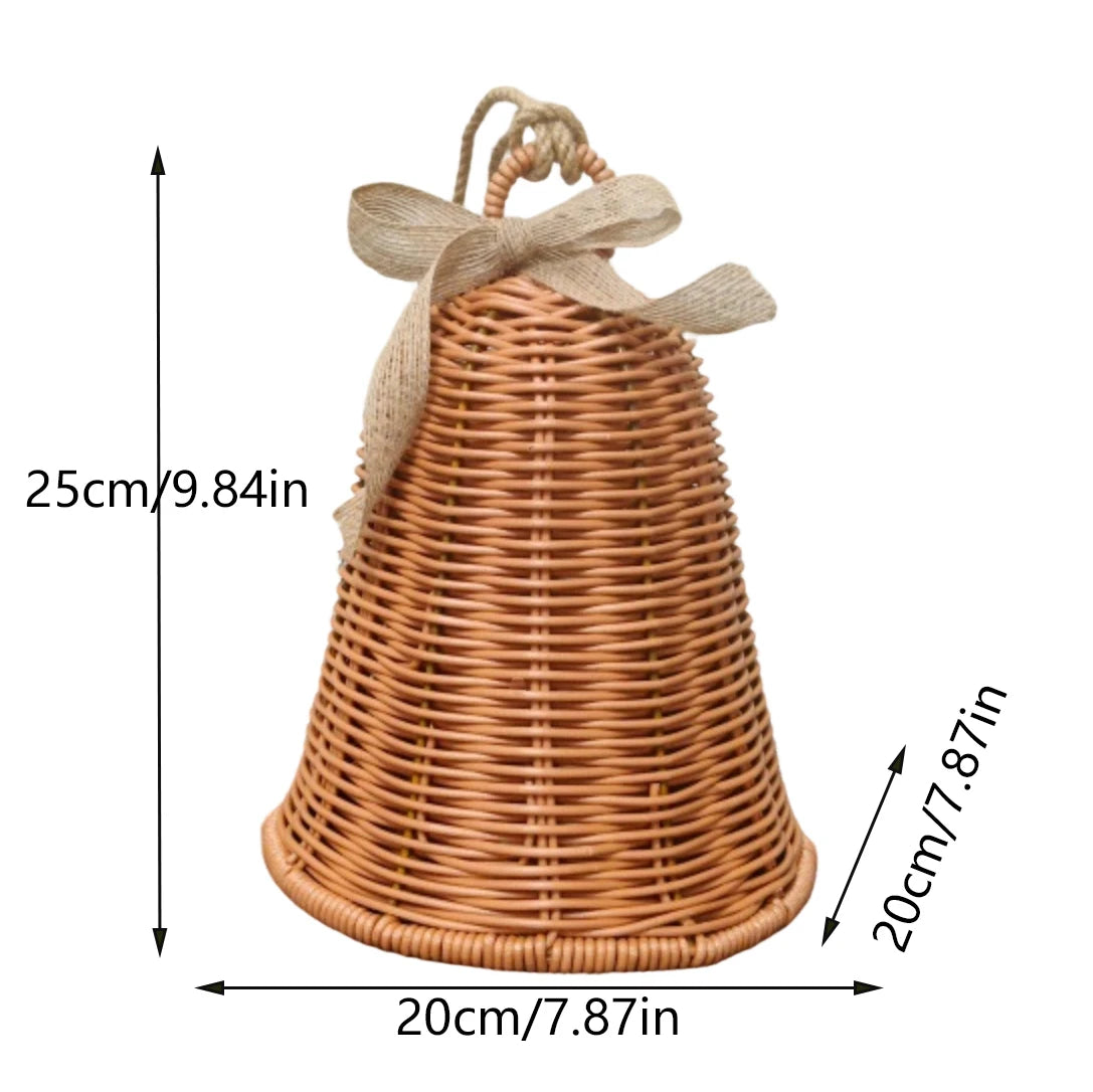 Rattan Bell Hanging Ornament Woven Pendant Christmas Decoration