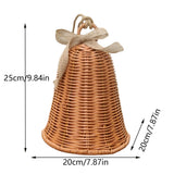 Rattan Bell Hanging Ornament Woven Pendant Christmas Decoration