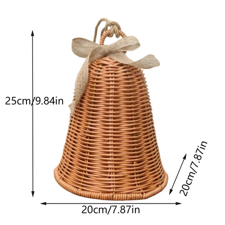 Rattan Bell Hanging Ornament Woven Pendant Christmas Decoration