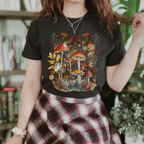 Mushroom T-Shirt Goblincore Cottagecore Unisex Naturecore Cotton Tee