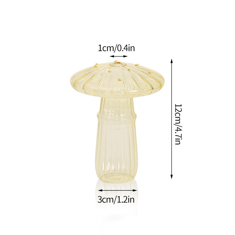 Mushroom Glass Vase Plant Hydroponic Terrarium Vase