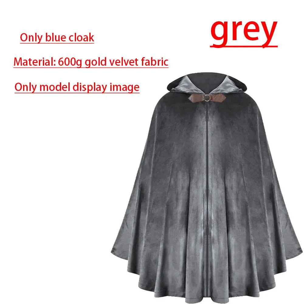 Short Medieval Velvet Capelet Hooded Cloak Renaissance Cape