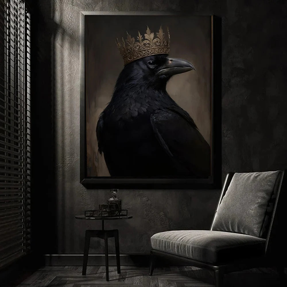 Dark Academia Gothic Art Animal Portrait Poster Prints
