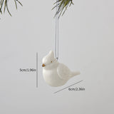 White Ceramic Christmas Tree Ornaments Snowman Reindeer Xmas Hanging Decor