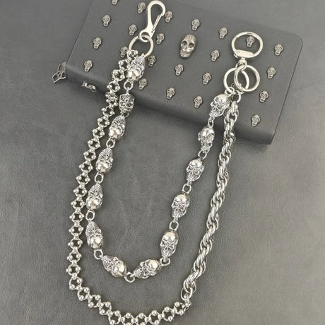 Skull Pocket Punk Wallet Chain Stainless Steel