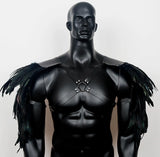 Feather Double Shoulder Armours Costume Guard Harness Halloween Cosplay